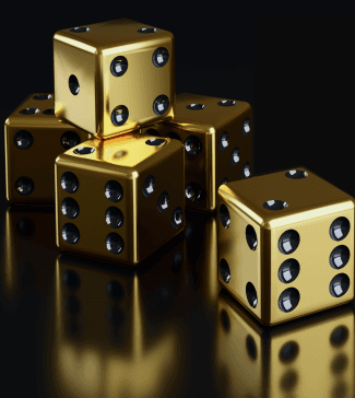 Five golden dices.